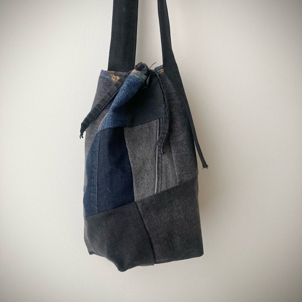 joodito origami japanese boro crossbody patchwork denim jean slouchy handbag bag - Picture 11 of 15
